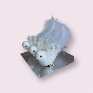 Novogodisnji ukras set sa 3 bijele pticice