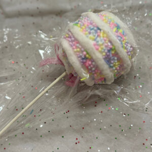 Novogodisnji ukras "Lizalica" - bijelo roza