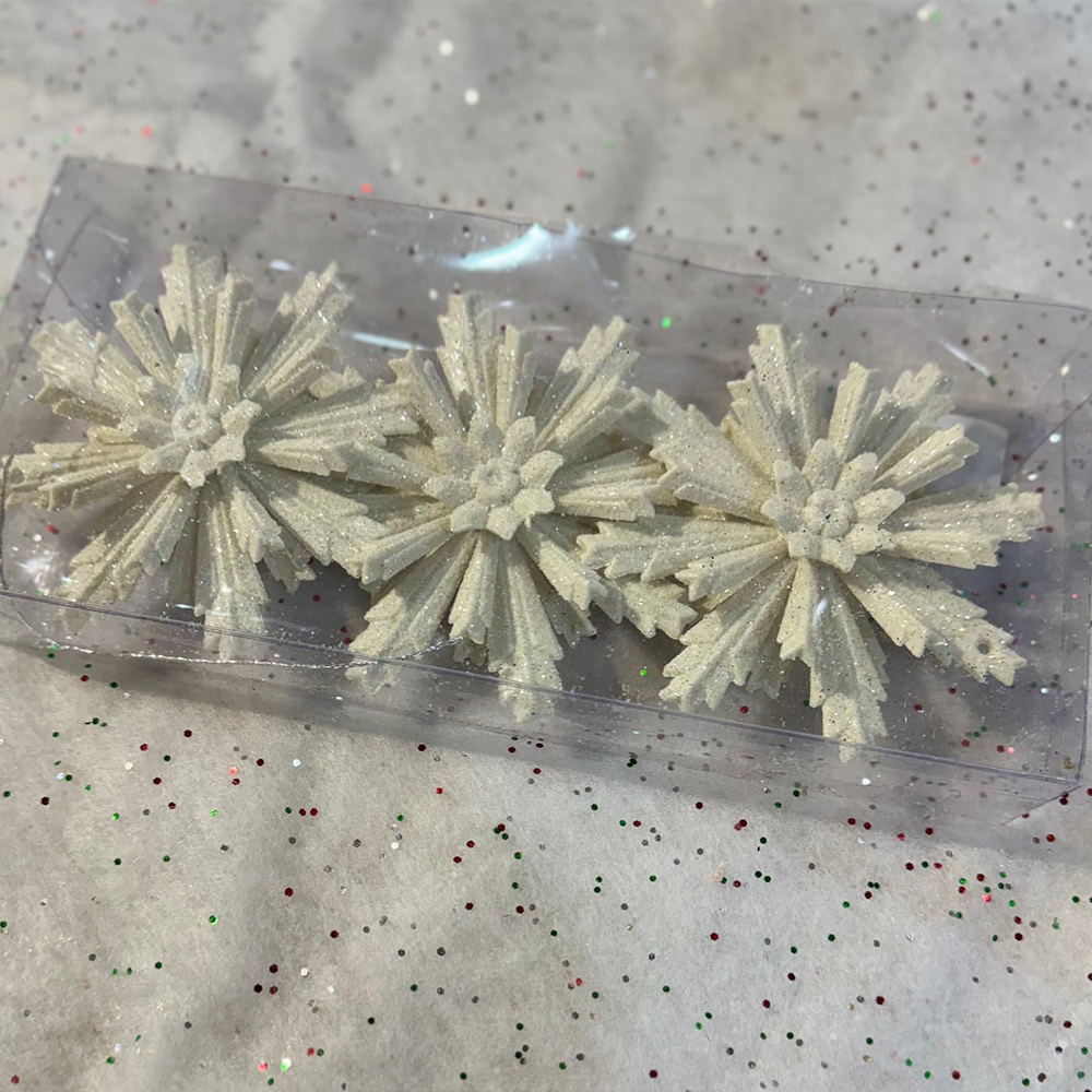 Novogodisnji ukras "3 pahulje bijele"